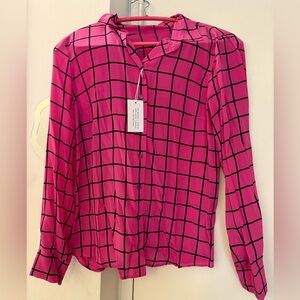 J.Crew pink and black silk shirt NWT size s